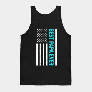 Best Papa Ever American Flag Happy Father's Day Tank Top